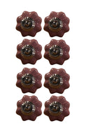Knobs Door Knobs - 1.5" x 1.5" x 1.5" Glossy Pink, Silver And Red - Knobs 8-Pack HomeRoots