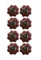 Knobs Door Knobs - 1.5" x 1.5" x 1.5" Glossy Pink, Silver And Red - Knobs 8-Pack HomeRoots