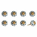 Knobs Door Knobs - 1.5" x 1.5" x 1.5" Green, White And Gold - Knobs 8-Pack HomeRoots
