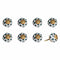 Knobs Door Knobs - 1.5" x 1.5" x 1.5" Green, White And Gold - Knobs 8-Pack HomeRoots
