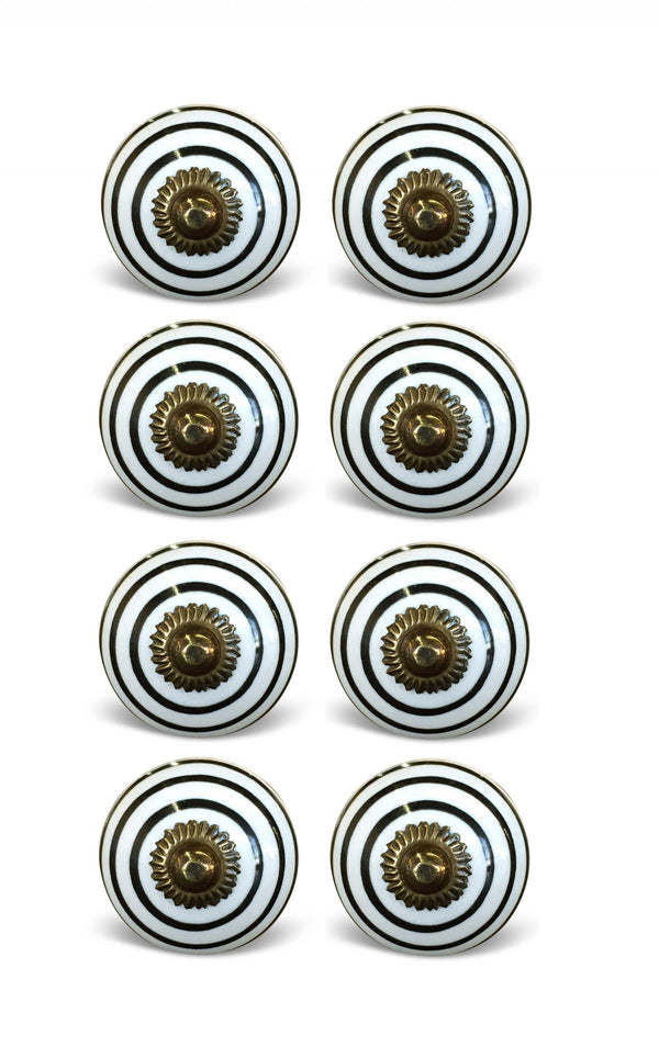 Knobs Door Knobs - 1.5" x 1.5" x 1.5" Hues Of Bronze, White And Black - Knobs 8-Pack HomeRoots