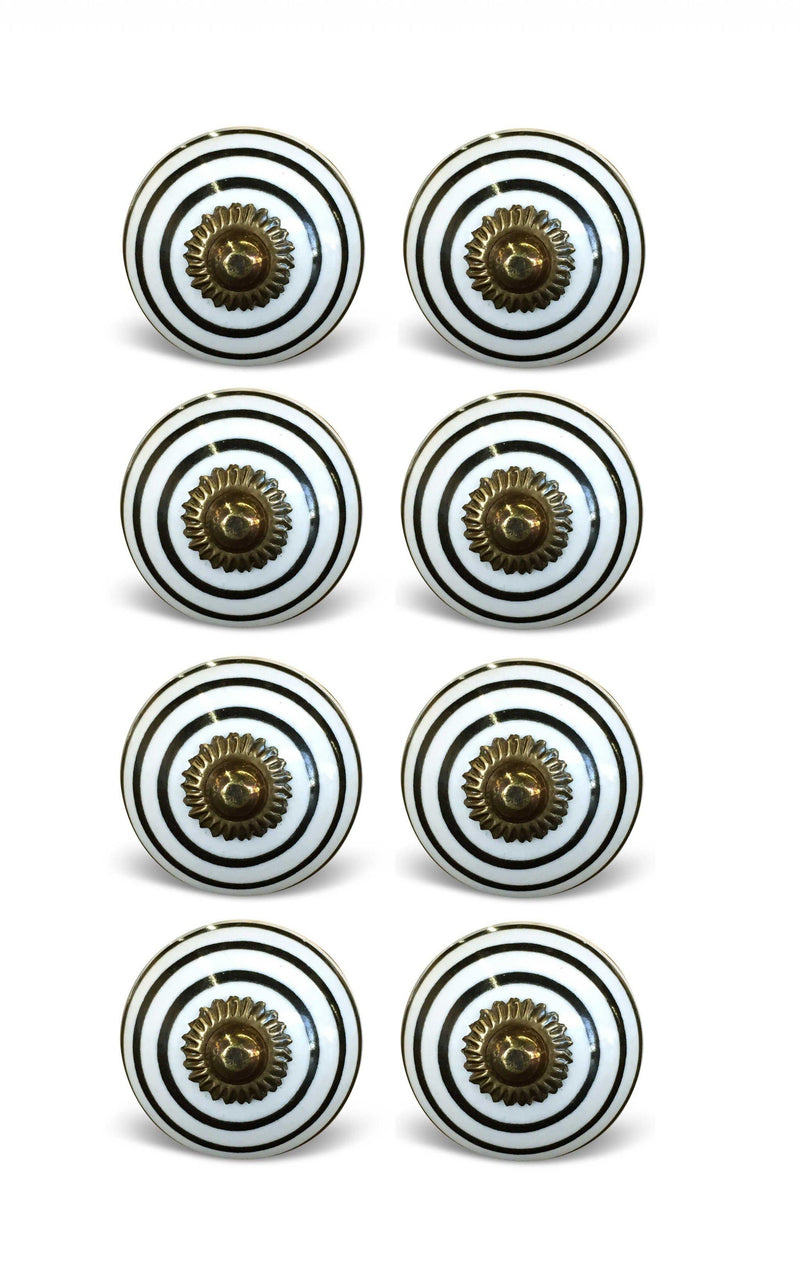 Knobs Door Knobs - 1.5" x 1.5" x 1.5" Hues Of Bronze, White And Black - Knobs 8-Pack HomeRoots
