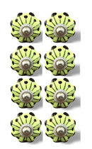 Knobs Door Knobs - 1.5" x 1.5" x 1.5" Lemon, Black And Silver - Knobs 8-Pack HomeRoots