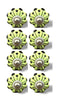 Knobs Door Knobs - 1.5" x 1.5" x 1.5" Lemon, Black And Silver - Knobs 8-Pack HomeRoots