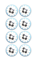 Knobs Door Knobs - 1.5" x 1.5" x 1.5" Light Blue, White And Black - Knobs 8-Pack HomeRoots