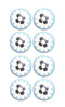 Knobs Door Knobs - 1.5" x 1.5" x 1.5" Light Blue, White And Black - Knobs 8-Pack HomeRoots