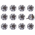 Knobs Door Knobs - 1.5" x 1.5" x 1.5" White, Black and Gold - Knobs 12-Pack HomeRoots
