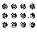 Knobs Door Knobs - 1.5" x 1.5" x 1.5" White, Black and Silver - Knobs 12-Pack HomeRoots