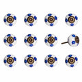 Knobs Door Knobs - 1.5" x 1.5" x 1.5" White, Blue and Turquoise - Knobs 12-Pack HomeRoots