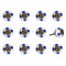 Knobs Door Knobs - 1.5" x 1.5" x 1.5" White, Blue and Turquoise - Knobs 12-Pack HomeRoots