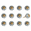 Knobs Door Knobs - 1.5" x 1.5" x 1.5" White, Teal and Gold - Knobs 12-Pack HomeRoots