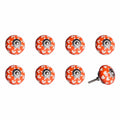 Knobs Top Knobs - 1.5" x 1.5" x 1.5" Hues Of Orange, White And Silver - Knobs 8-Pack HomeRoots