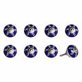 Knobs Top Knobs - 1.5" x 1.5" x 1.5" Hues Of White, Navy And Silver - Knobs 8-Pack HomeRoots