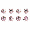 Knobs Top Knobs - 1.5" x 1.5" x 1.5" Hues Of White, Pink And Burgundy - Knobs 8-Pack HomeRoots