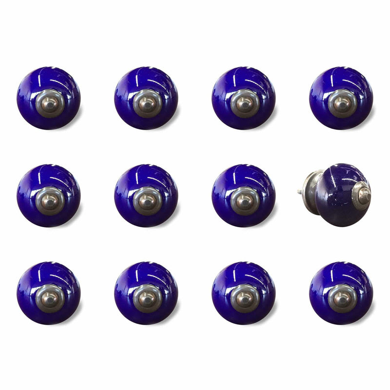 Knobs Top Knobs - 1.5" x 1.5" x 1.5" Navy and Copper - Knobs 12-Pack HomeRoots