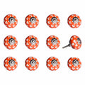 Knobs Top Knobs - 1.5" x 1.5" x 1.5" Orange, White and Silver - Knobs 12-Pack HomeRoots