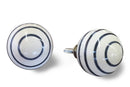 Knobs Top Knobs - 1.5" x 1.5" x 1.5" White and Navy - Knobs 12-Pack HomeRoots