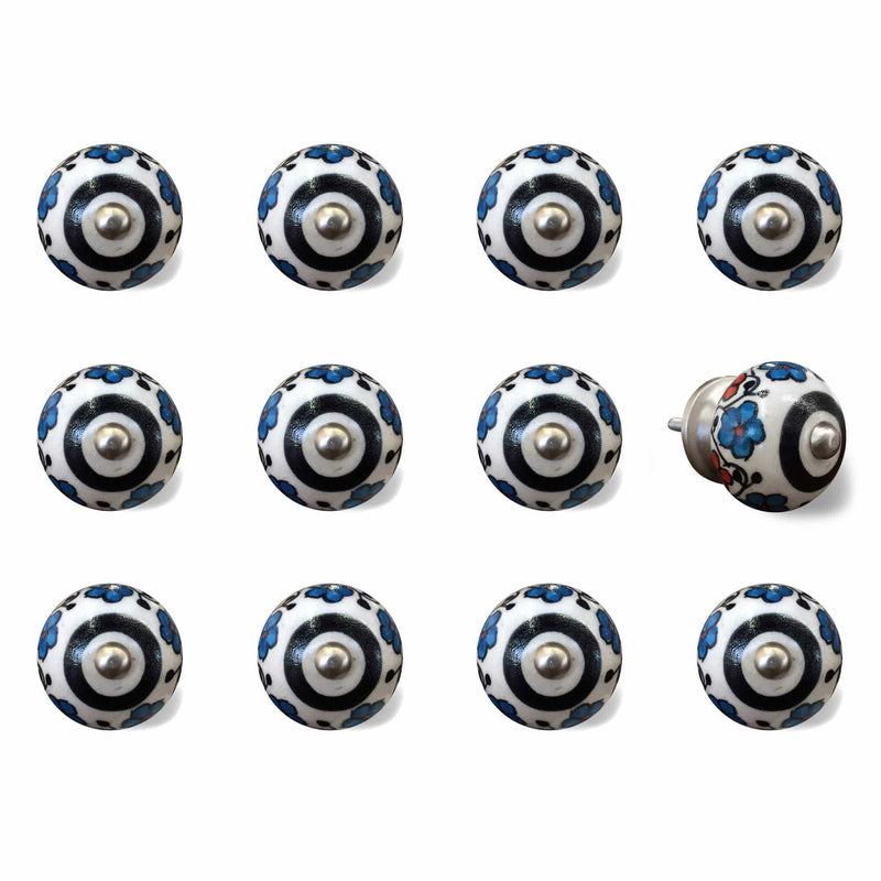Knobs Top Knobs - 1.5" x 1.5" x 1.5" White, Black and Navy - Knobs 12-Pack HomeRoots