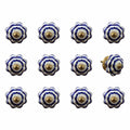 Knobs Top Knobs - 1.5" x 1.5" x 1.5" White, Blue and Copper - Knobs 12-Pack HomeRoots
