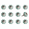 Knobs Top Knobs - 1.5" x 1.5" x 1.5" White, Green and Black - Knobs 12-Pack HomeRoots
