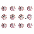 Knobs Top Knobs - 1.5" x 1.5" x 1.5" White, Pink and Burgundy - Knobs 12-Pack HomeRoots