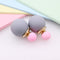 korea simulated Pearl ball Stud Earring Bead Double Side Earring Scrub Dull two Face Way Party Date pendientes Jewelry For Women-gray pink-JadeMoghul Inc.
