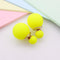 korea simulated Pearl ball Stud Earring Bead Double Side Earring Scrub Dull two Face Way Party Date pendientes Jewelry For Women-yellow-JadeMoghul Inc.