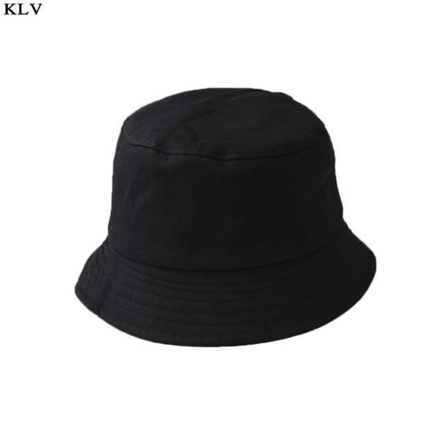 Korean Adult Kids Summer Foldable Bucket Hat Solid Color Hip Hop Wide Brim Beach UV Protection Round Top Sunscreen Fisherman Cap AExp
