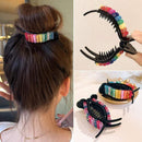 Korean Rainbow Hair Clips Big Crabs For Ponytail Bun Hair Clamps Candy Color Hairpin Accessories Fashion Headdress Gifts AExp