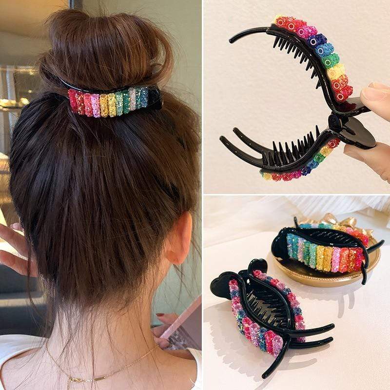 Korean Rainbow Hair Clips Big Crabs For Ponytail Bun Hair Clamps Candy Color Hairpin Accessories Fashion Headdress Gifts AExp