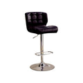 Kori Contemporary Bar Chair, Black Finish-Armchairs and Accent Chairs-Black-Chrome Leatherette-JadeMoghul Inc.
