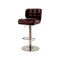 Kori Contemporary Bar Chair, Brown Finish-Armchairs and Accent Chairs-Brown-Chrome Leatherette-JadeMoghul Inc.