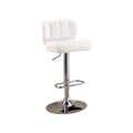 Kori Contemporary Bar Chair, White Finish-Armchairs and Accent Chairs-White-Chrome Leatherette-JadeMoghul Inc.