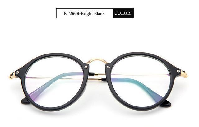 KOTTDO 2017 Women Retro Eyeglasses Frame Women Eye Glasses Vintage Optical Glasses Transparent Frame Oculos Feminino Masculino-Bright Black-JadeMoghul Inc.