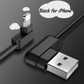 L Bending Cable for iPhone cables,USAMS Game Data Line USB Phone Charger cable Data Sync charging cable for lightning iOS 12 11-Black-1.2m-JadeMoghul Inc.
