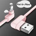 L Bending Cable for iPhone cables,USAMS Game Data Line USB Phone Charger cable Data Sync charging cable for lightning iOS 12 11-Pink-1.2m-JadeMoghul Inc.