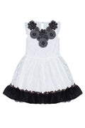 Lace Fit & Flare Party Dress - Girls-Not Printed-2-White-JadeMoghul Inc.