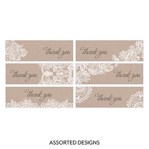 Lace Medley Assorted Rectangular Favor Tag Charcoal (Pack of 1)-Wedding Favor Stationery-Charcoal-JadeMoghul Inc.