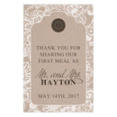 Lace Medley Napkin Tag Charcoal (Pack of 1)-Wedding Table Decorations-Chocolate Brown-JadeMoghul Inc.