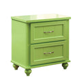 Lacey Contemporary Nightstand, Apple Green Finish-Nightstands and Bedside Tables-Apple Green-Wood-JadeMoghul Inc.