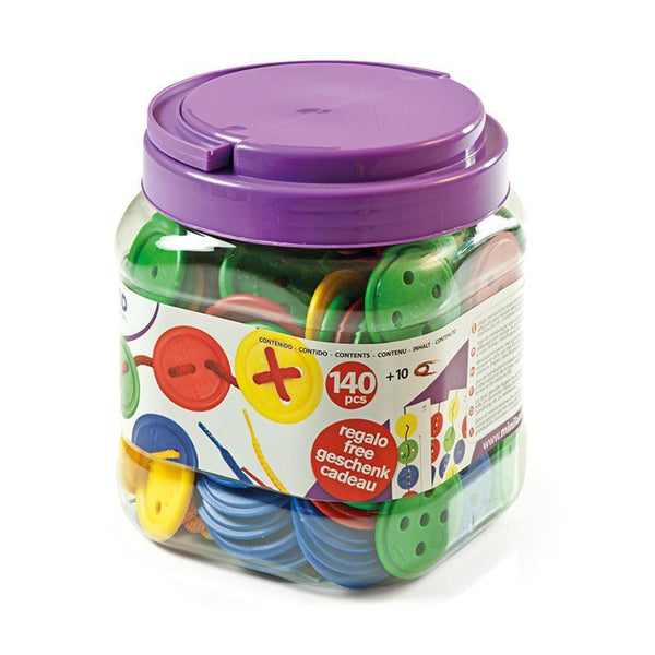 LACING BUTTONS 140 PC JAR-Toys & Games-JadeMoghul Inc.