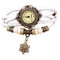 Ladies Long Leather Strap Snowflake Bracelet Watch-White-JadeMoghul Inc.