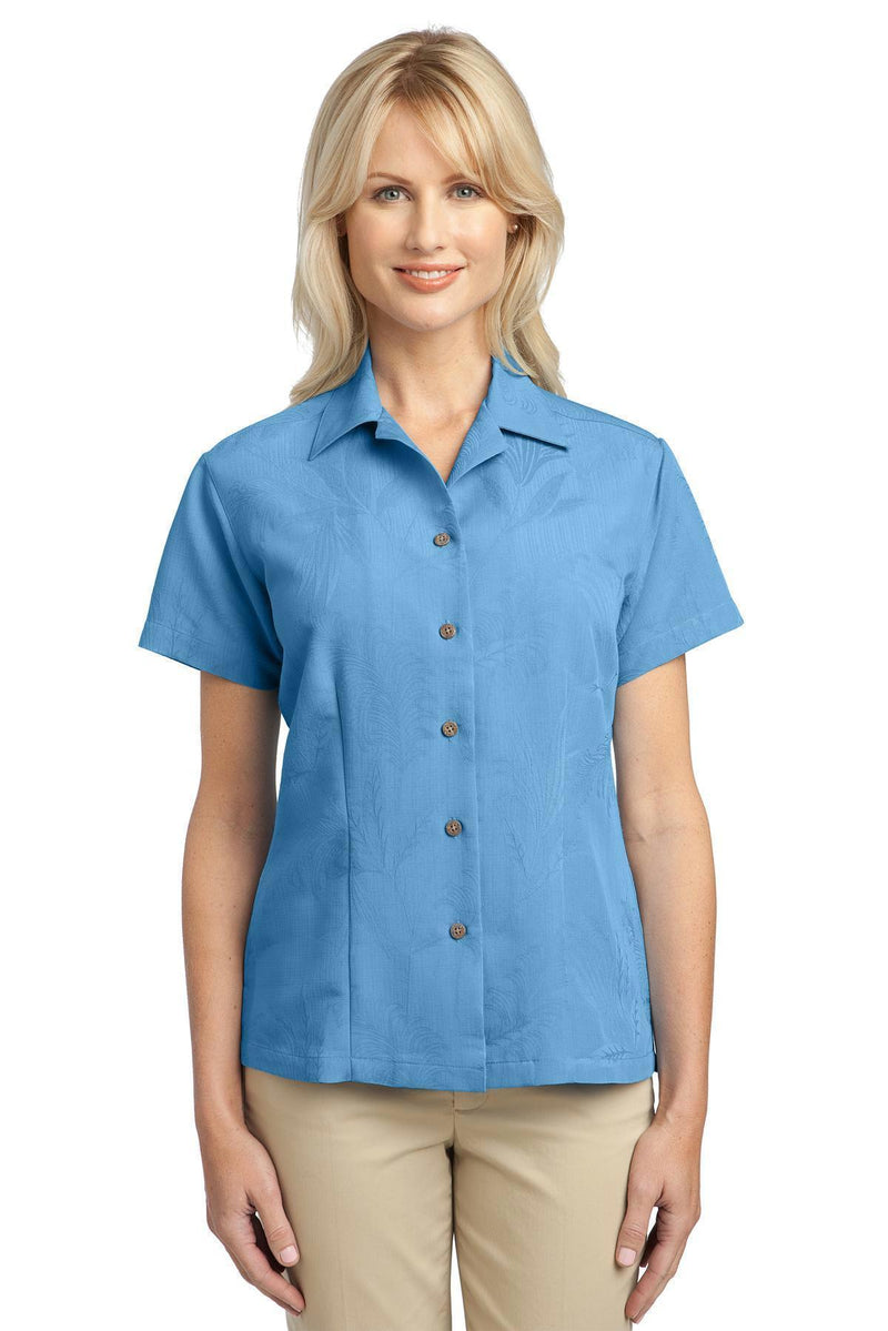 Port Authority Ladies Patterned Easy Care Camp Shirt. L536