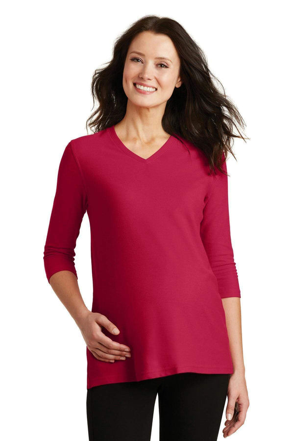Ladies Port Authority Ladies Silk TouchMaternity 3/4-Sleeve V-Neck Shirt. L561M Port Authority