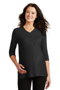 Ladies Port Authority Ladies Silk TouchMaternity 3/4-Sleeve V-Neck Shirt. L561M Port Authority