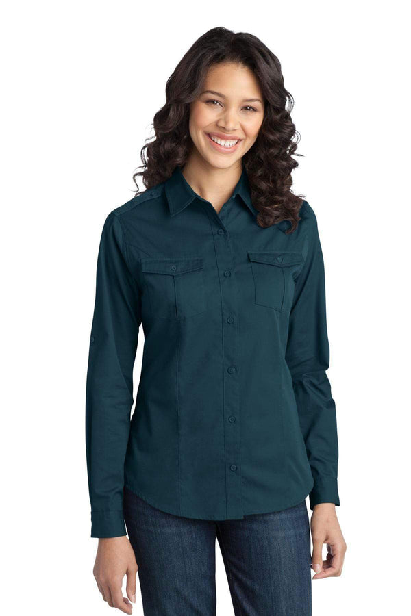 Ladies Port Authority Ladies Stain-Release Roll Sleeve Twill Shirt. L649 Port Authority