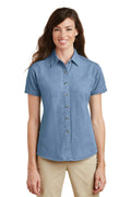 Ladies Port & Company - Ladies Short Sleeve Value Denim Shirt.  LSP11 Port & Company