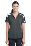 Ladies Sport-Tek Ladies Tricolor Shoulder Micropique Sport-Wick Polo. LST658 Sport-Tek