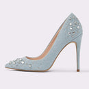 LALA IKAI Women Pumps Spring Diamond Pointed Toe Slip-on High Heels Shoes Dress Pumps Shoes Ladies Wedding Shoes XWC1859-5-Blue-5-JadeMoghul Inc.