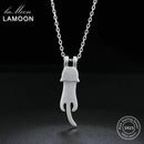 LAMOON 2018 New Lovely Cat S925 Chain Pendant Necklace 925-Sterling-Silver Jewelry Fine for Women LMNY002--JadeMoghul Inc.
